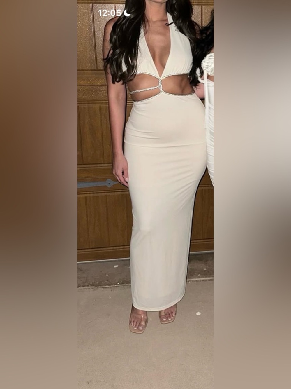 MESHKI DIAMANTE cut out Maxi dress